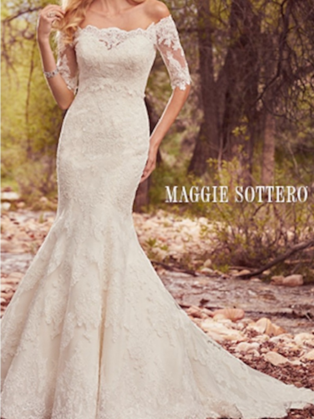 Maggie Sottero Lace Off-Shoulder Betsy Bolero Wedding Jacket NWT